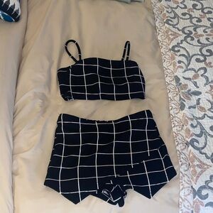 H&M Black &White Skort Set!